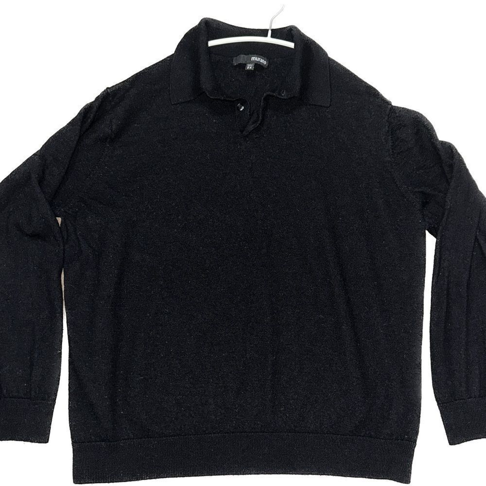 Murano Sweater Mens XXL Black Polo Wool